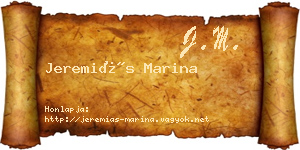 Jeremiás Marina névjegykártya